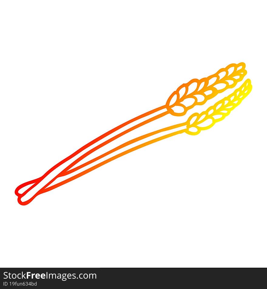 warm gradient line drawing cartoon wheat