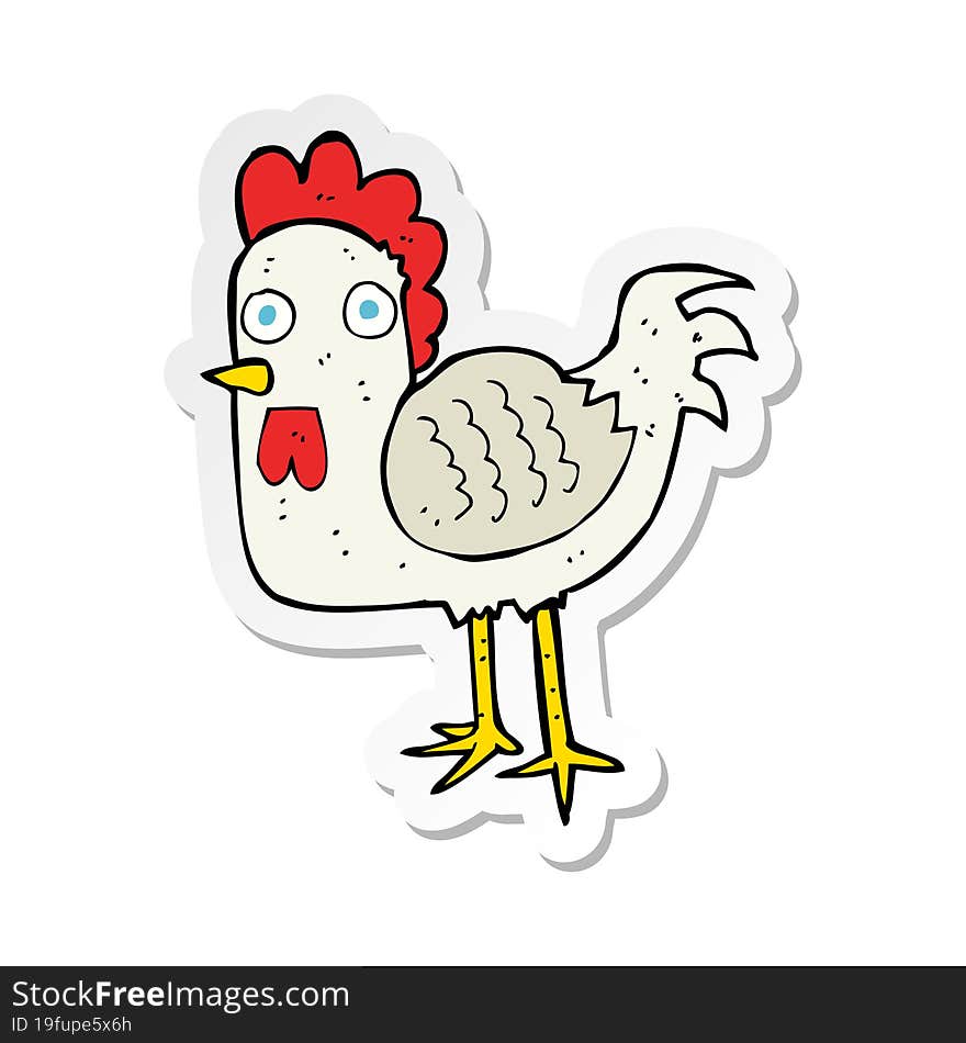 sticker of a cartoon chicken