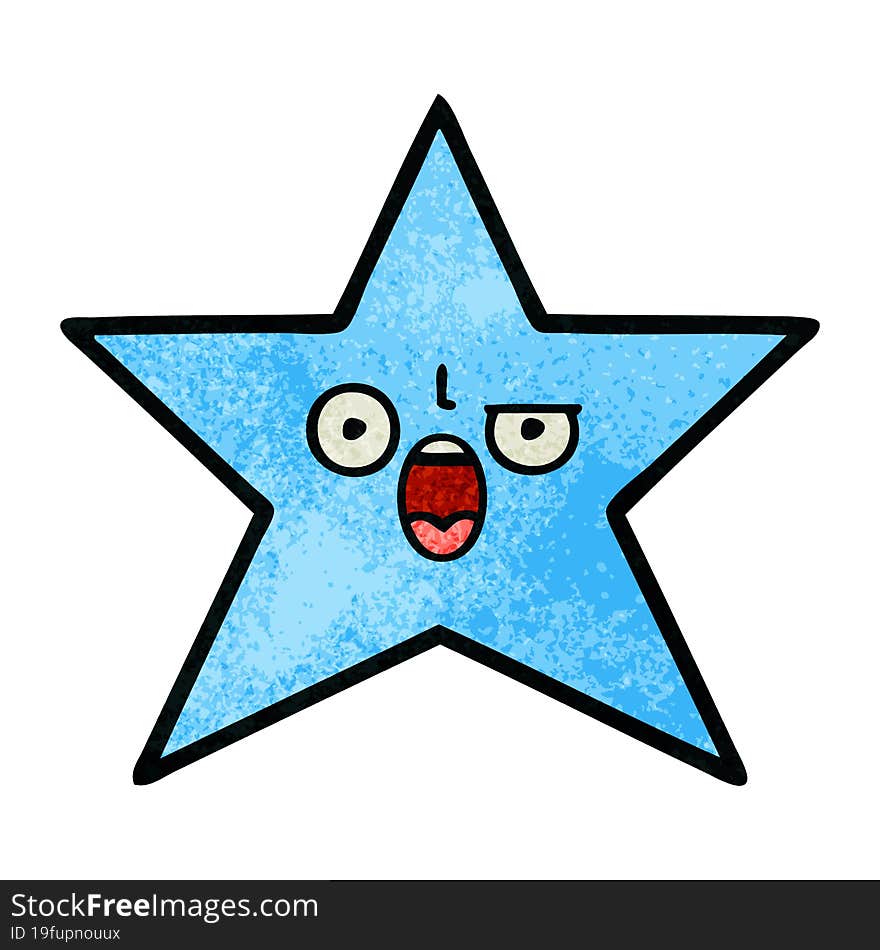 retro grunge texture cartoon of a star fish