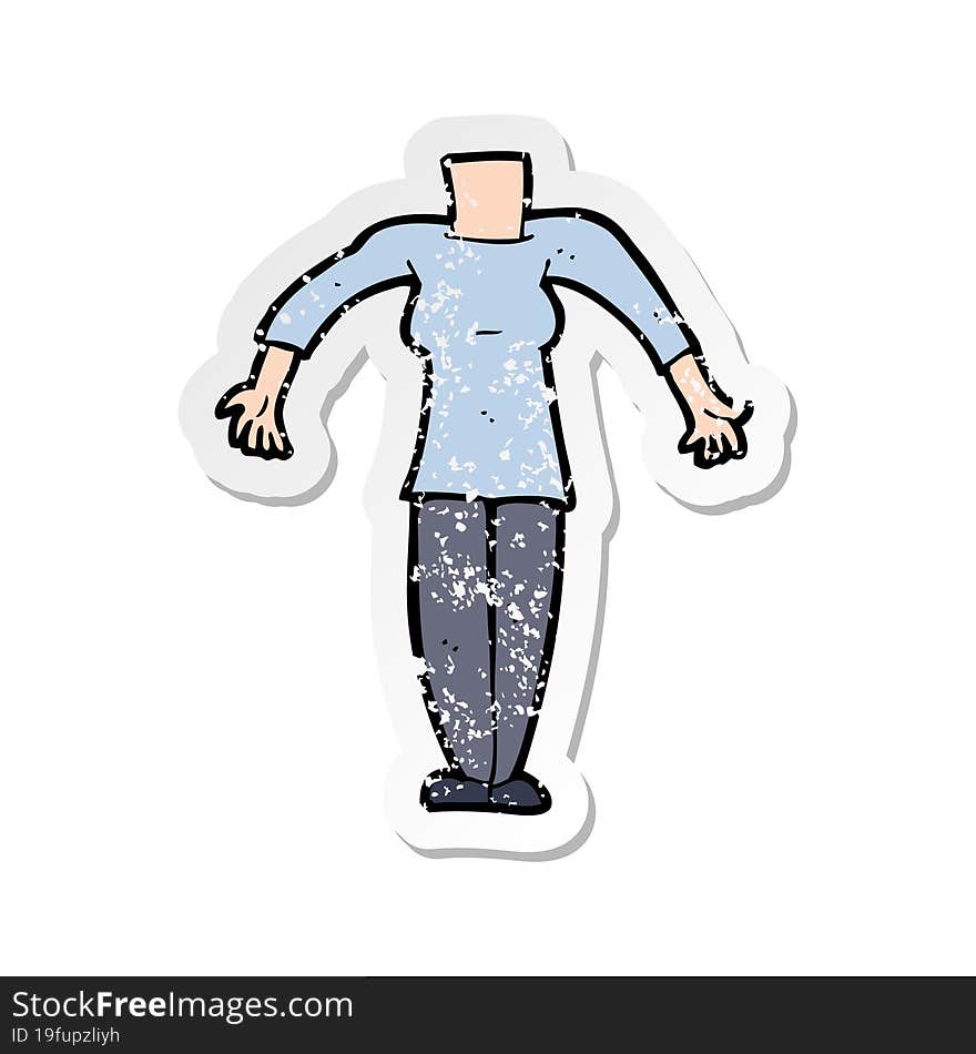 retro distressed sticker of a cartoon female body