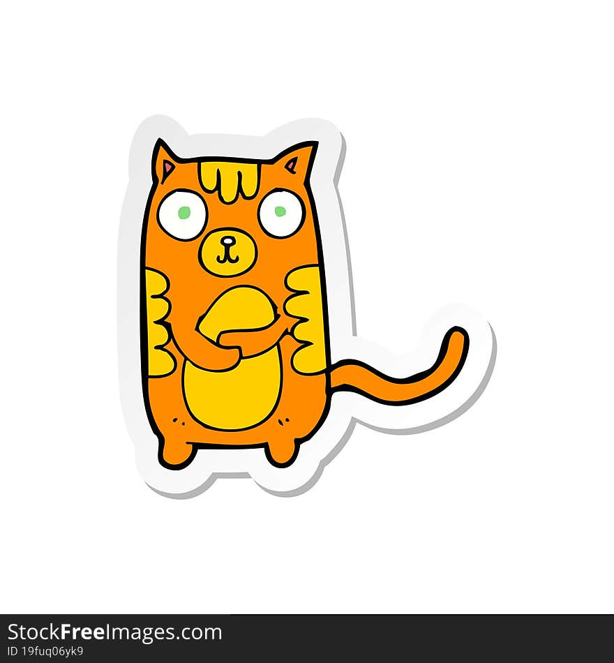 sticker of a cartoon cat