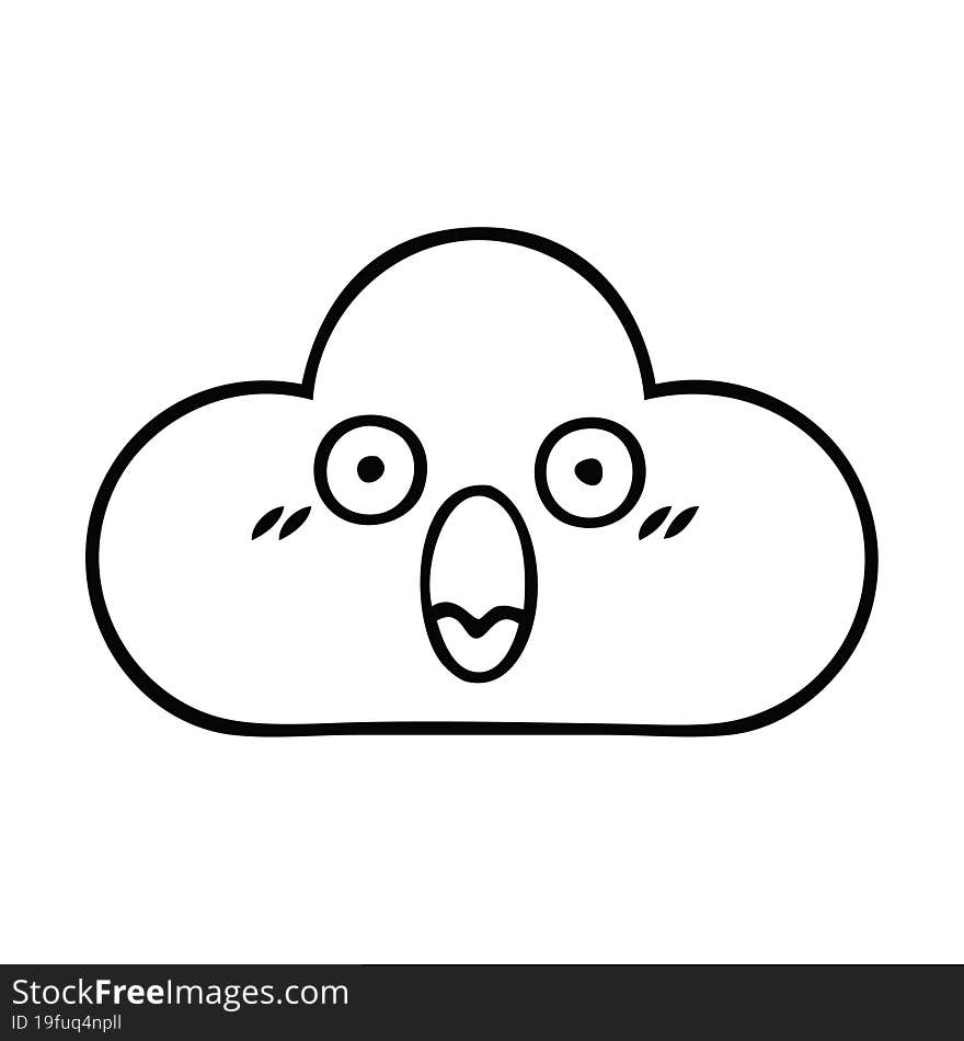 line drawing cartoon white cloud