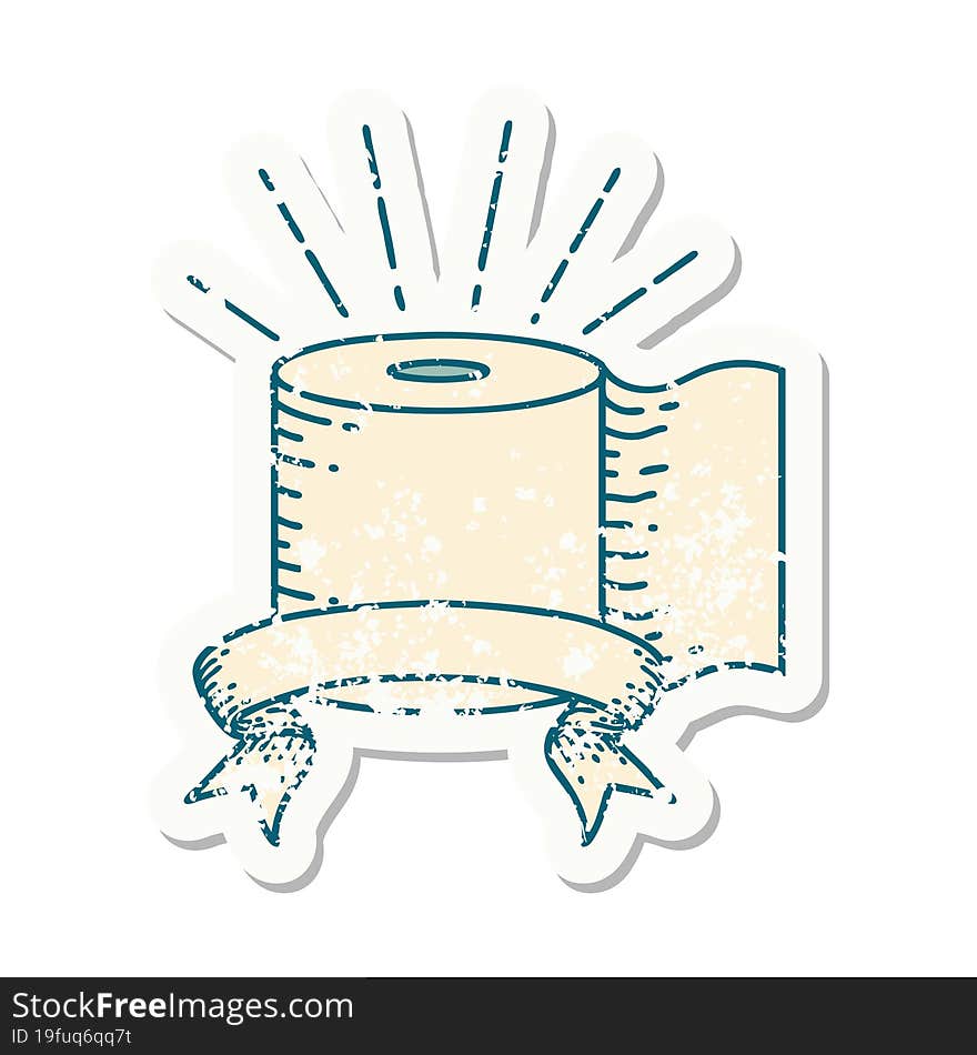 Grunge Sticker Of Tattoo Style Toilet Paper