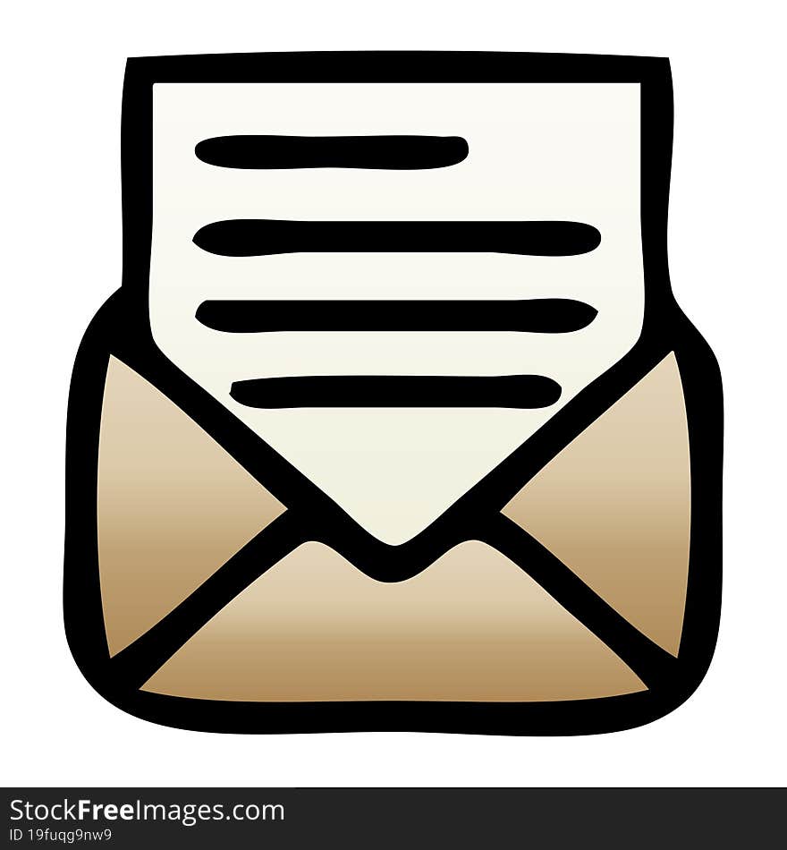 gradient shaded cartoon of a letter and envelope