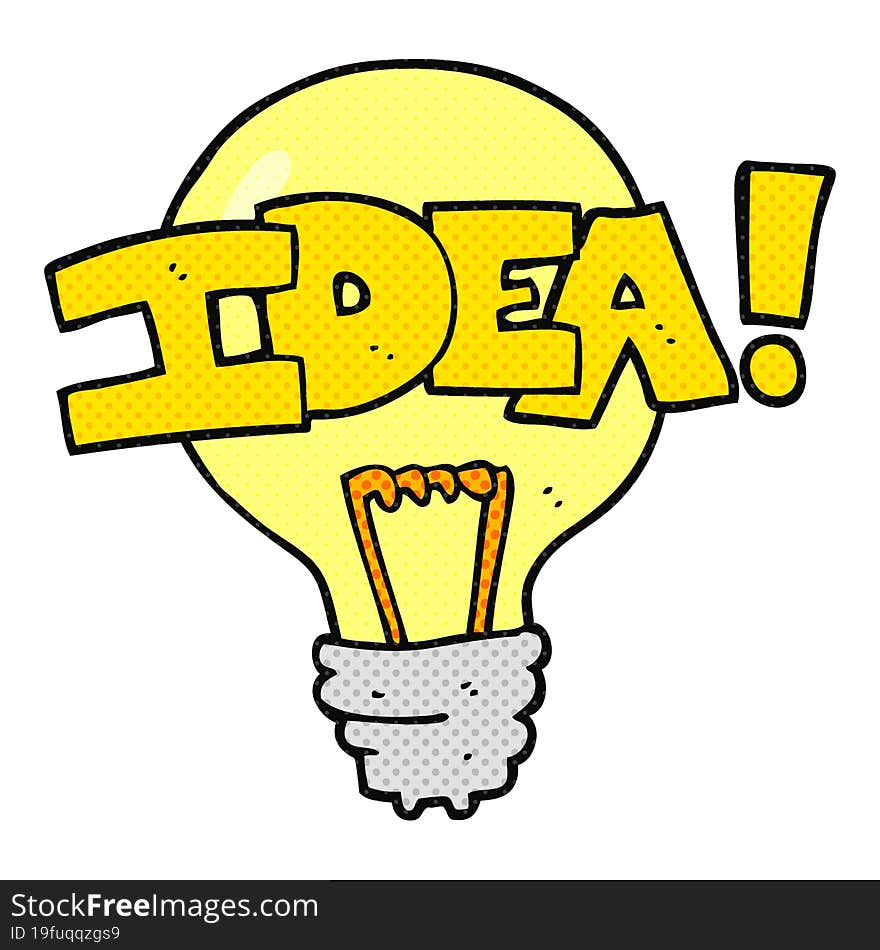 Cartoon Idea Light Bulb Symbol