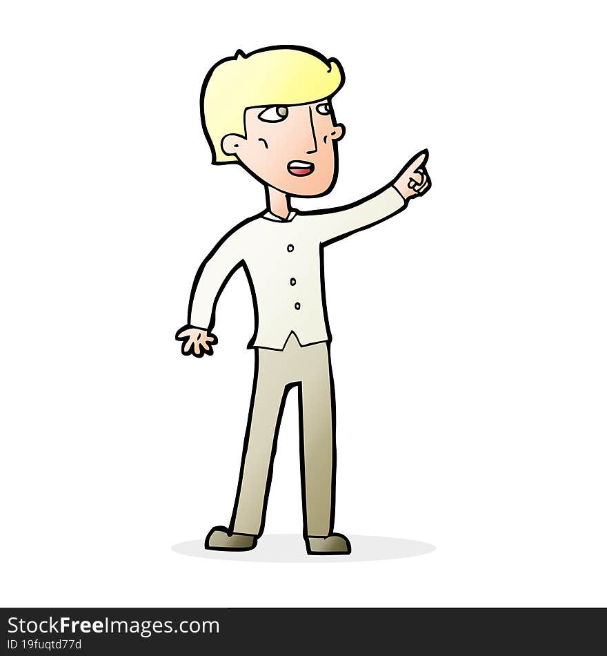 cartoon man pointing