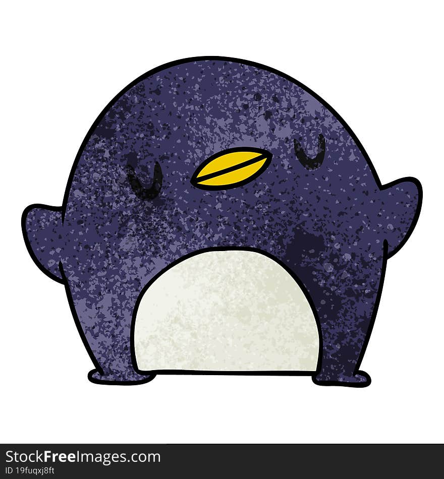 Textured Cartoon Kawaii Of A Cute Penguin