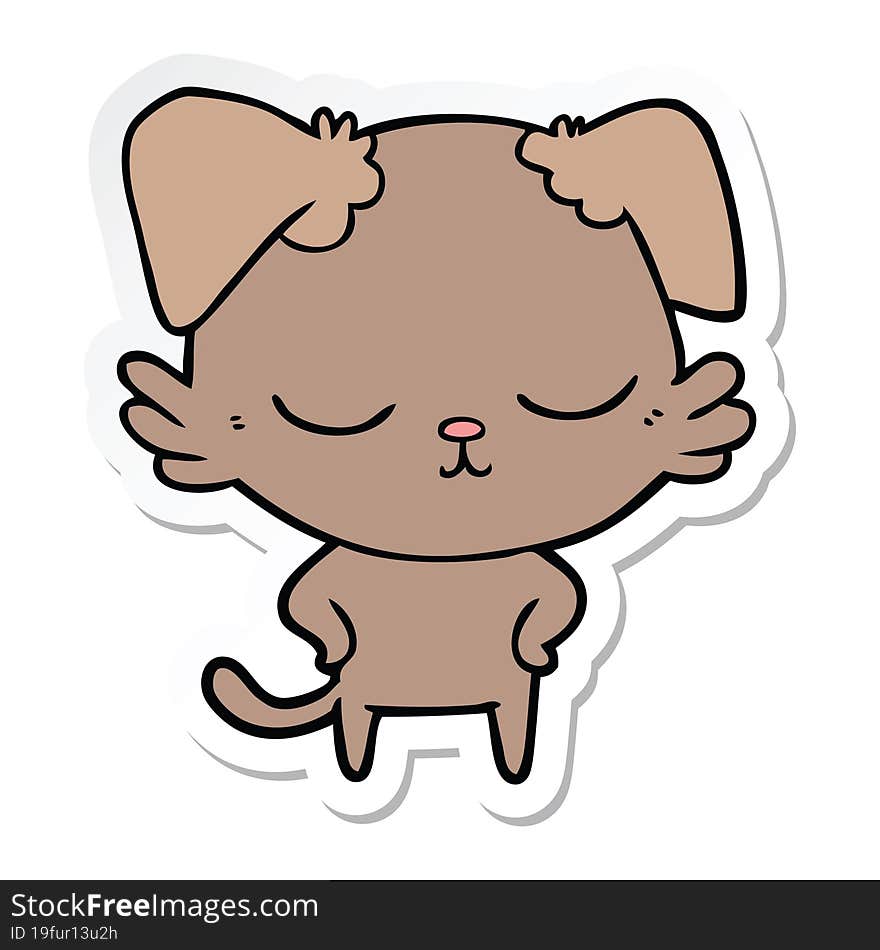 sticker of a cute cartoon dog