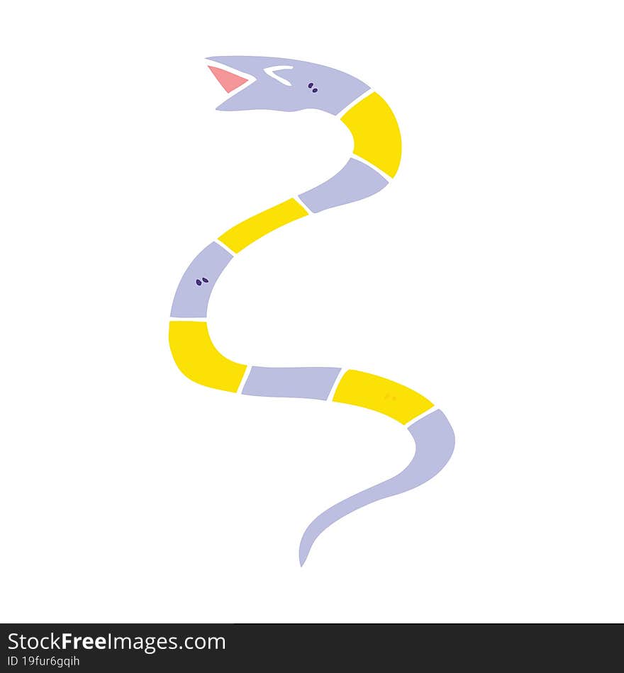 hissing flat color style cartoon snake