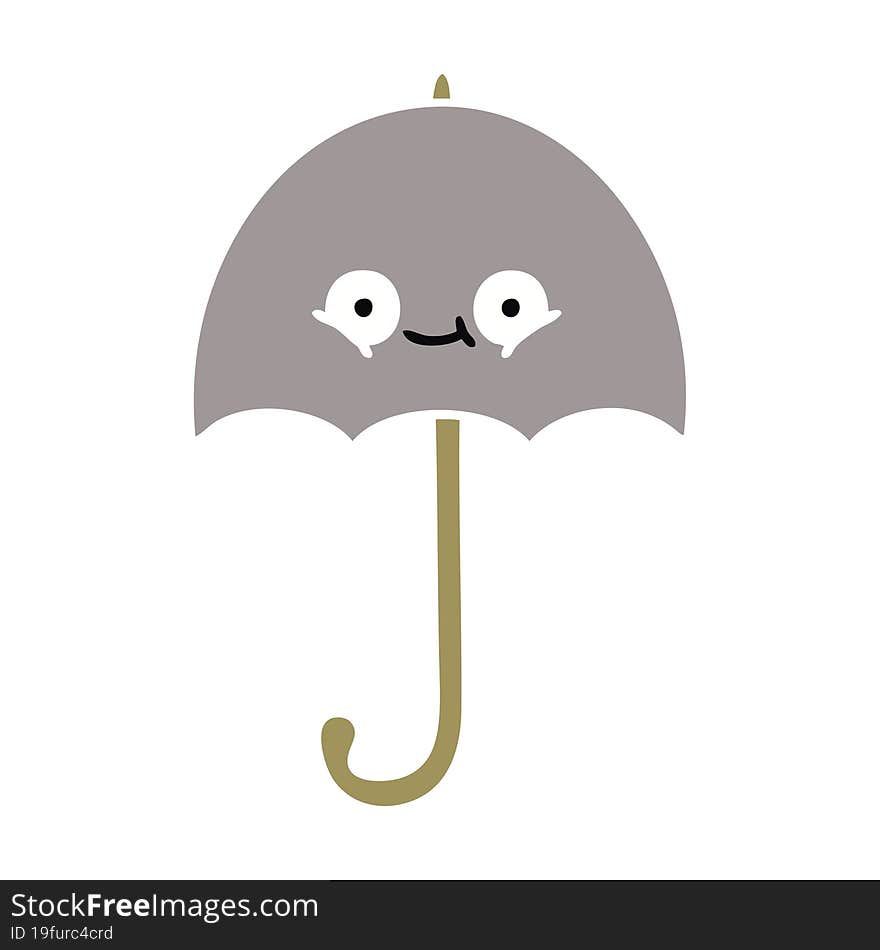 Flat Color Retro Cartoon Umbrella