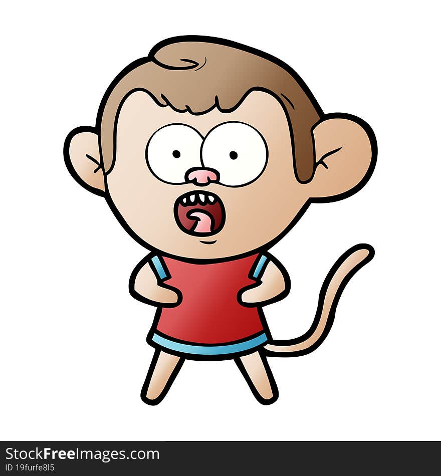 cartoon shocked monkey. cartoon shocked monkey