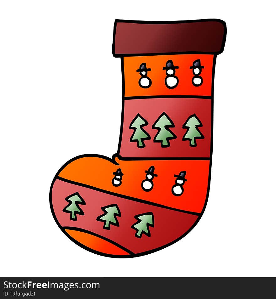 Cartoon Doodle Christmas Stocking