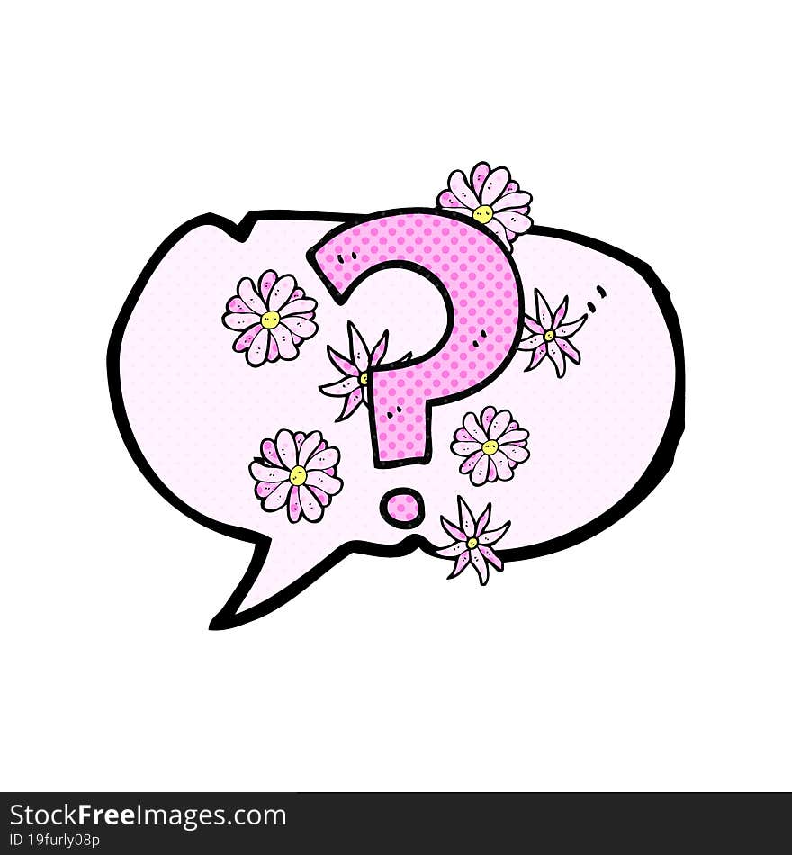 comic book speech bubble cartoon question mark