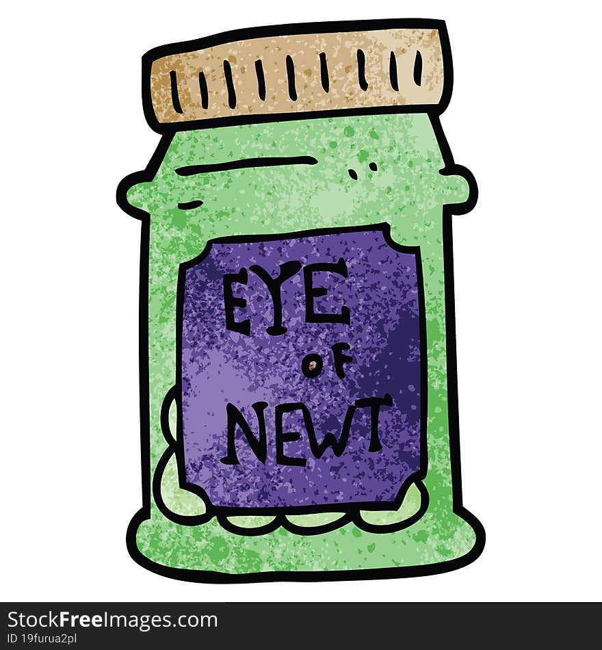 Cartoon Doodle Eye Of Newt Bottle