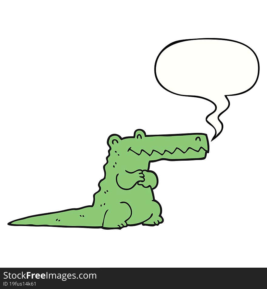 Cartoon Crocodile And Speech Bubble