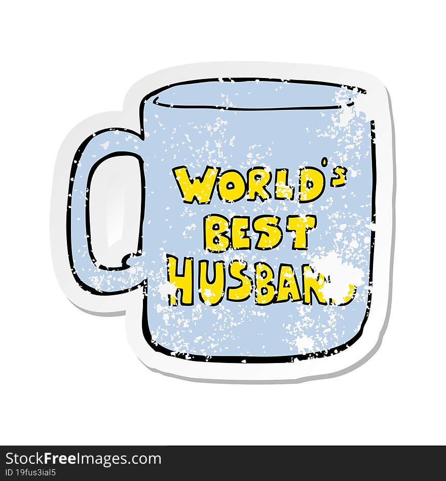 distressed sticker of a worlds best husband mug