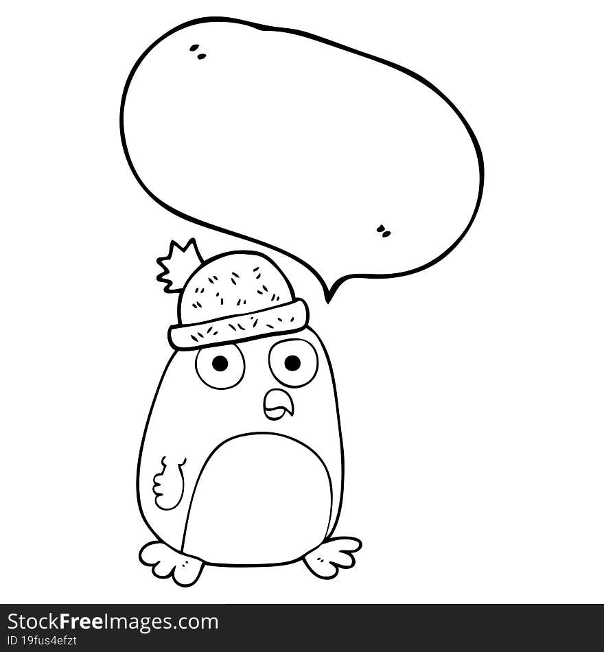 speech bubble cartoon christmas robin