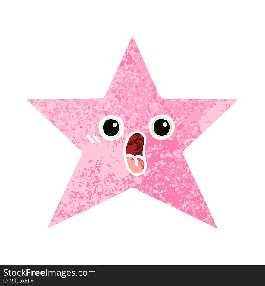 retro illustration style cartoon of a star fish