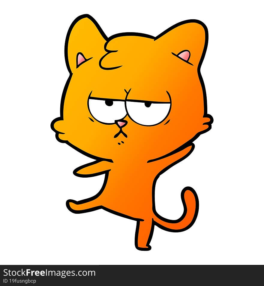 bored cartoon cat. bored cartoon cat