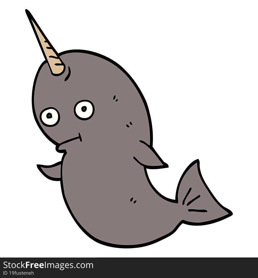 cartoon doodle narwhal