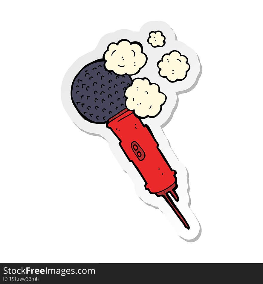 sticker of a cartoon microphone