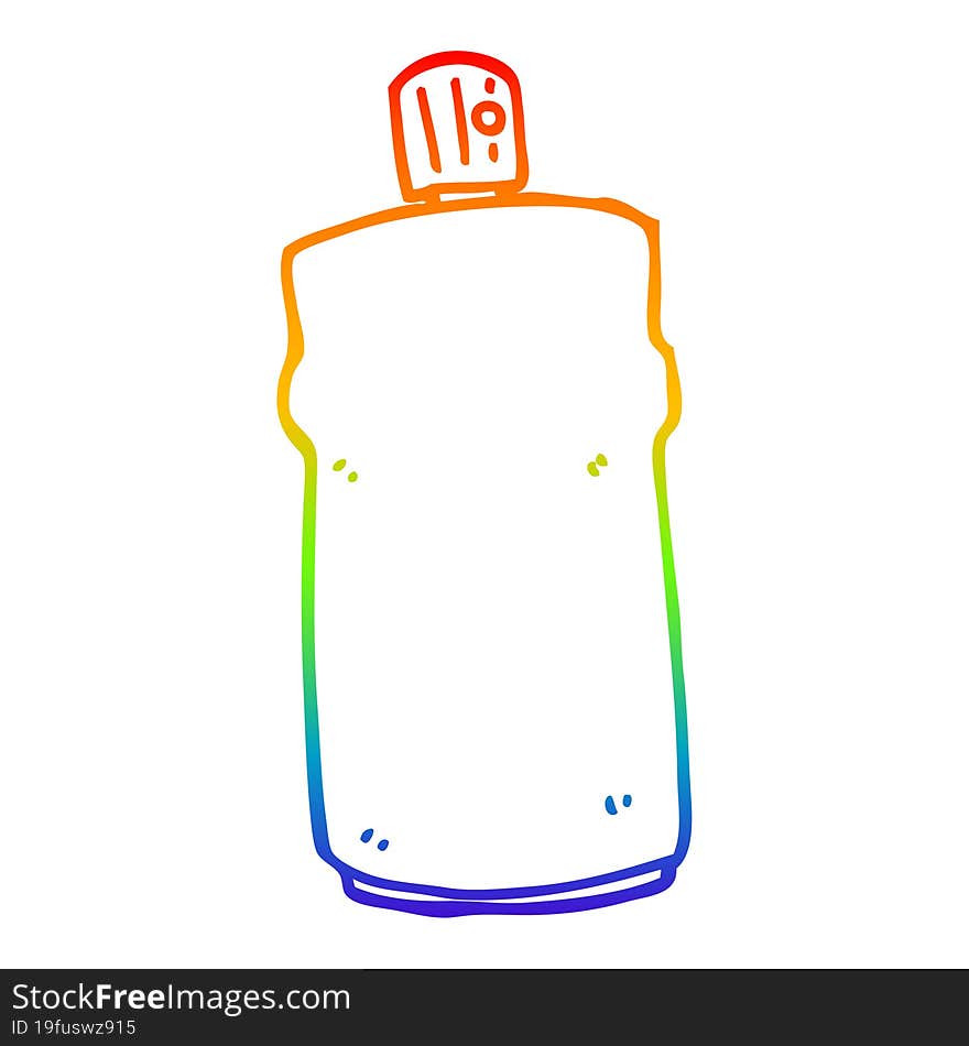 rainbow gradient line drawing cartoon spray can