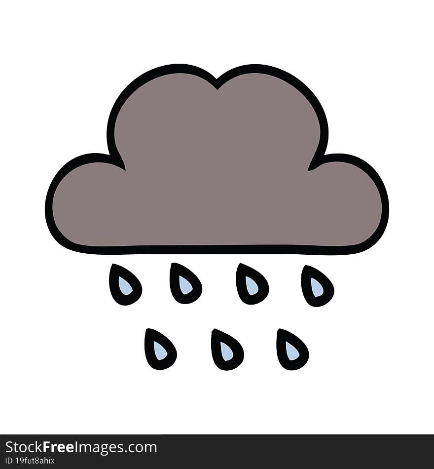 cute cartoon storm rain cloud