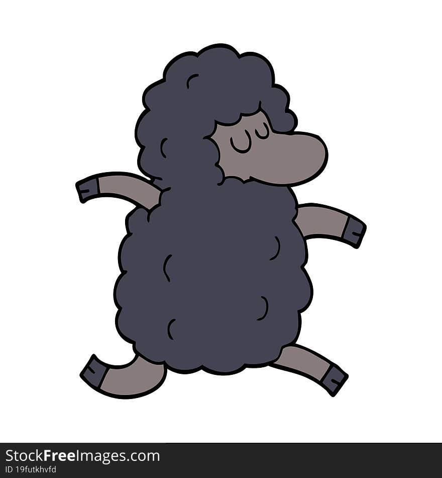 cartoon doodle black sheep