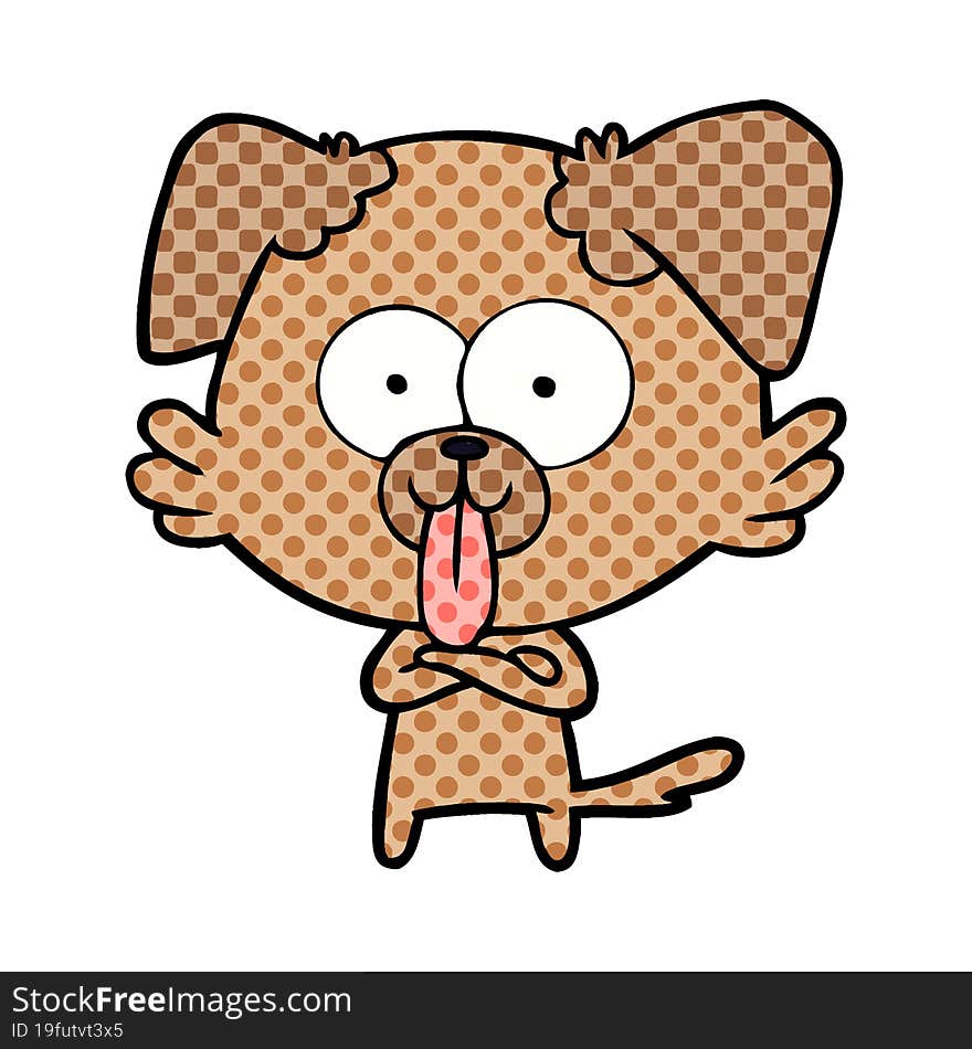 cartoon dog with tongue sticking out. cartoon dog with tongue sticking out