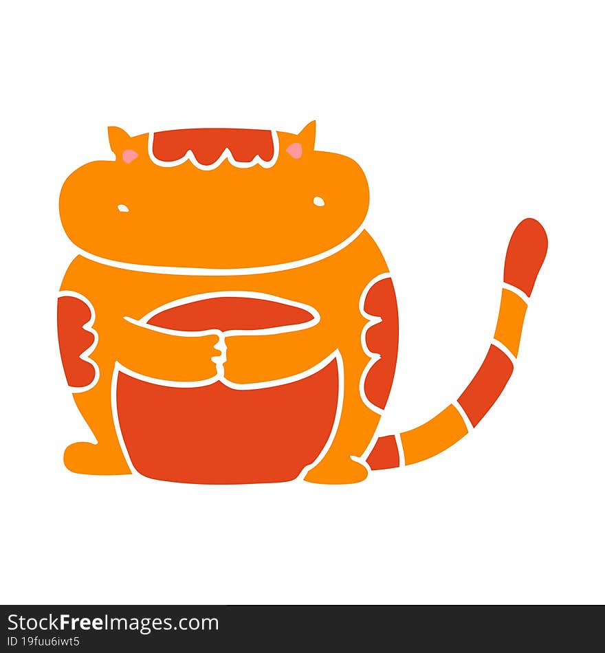 cute flat color style cartoon cat