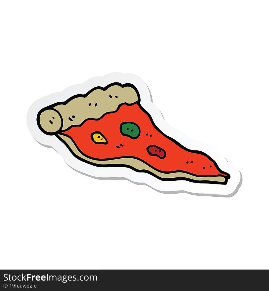 sticker of a cartoon pizza