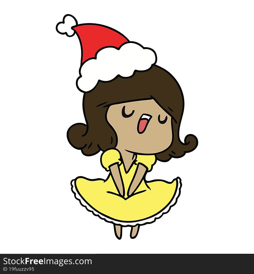 Christmas Cartoon Of Kawaii Girl