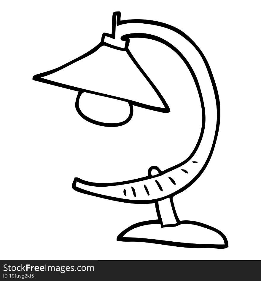 line drawing cartoon funky lamp