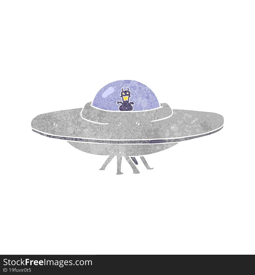 retro cartoon UFO