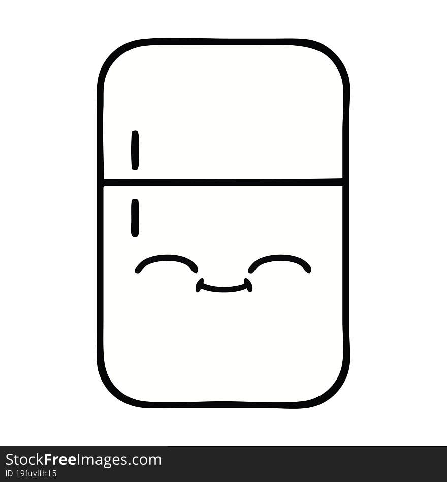 cute cartoon of a fridge freezer. cute cartoon of a fridge freezer