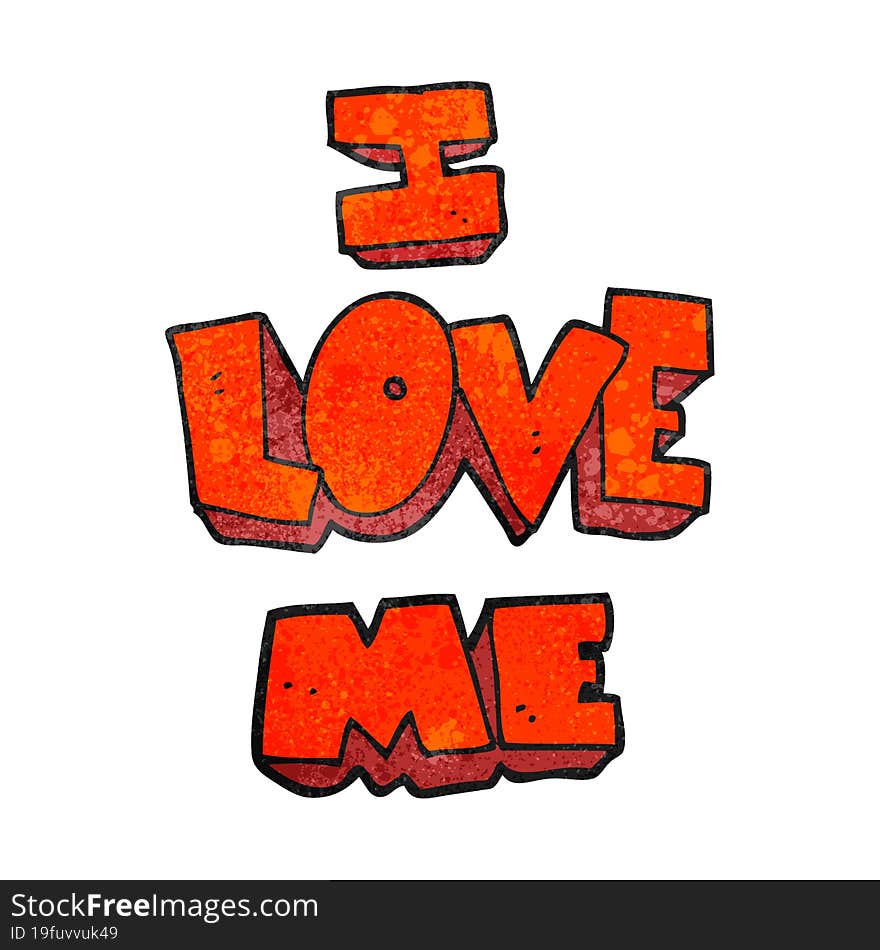 i love me textured cartoon symbol