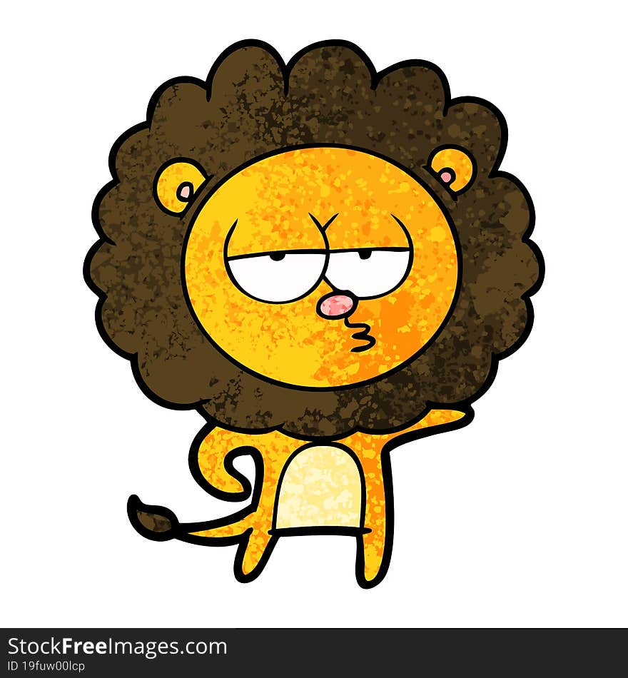 cartoon bored lion. cartoon bored lion