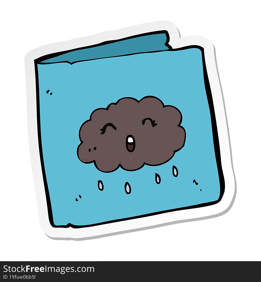 sticker of a cartoon card with cloud pattern