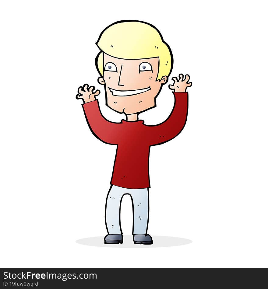 Cartoon Excited Man