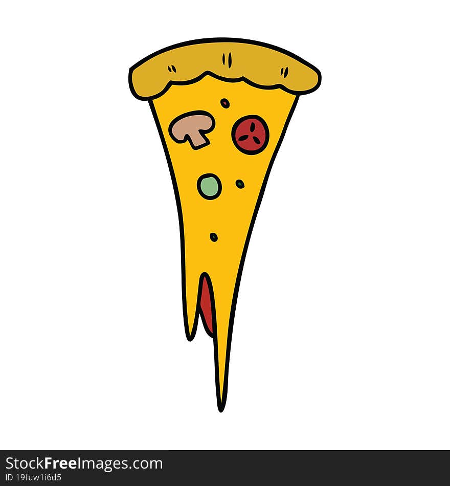 Cartoon Doodle Of A Slice Of Pizza