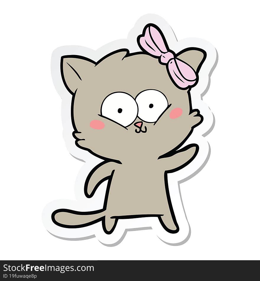 sticker of a cartoon cat