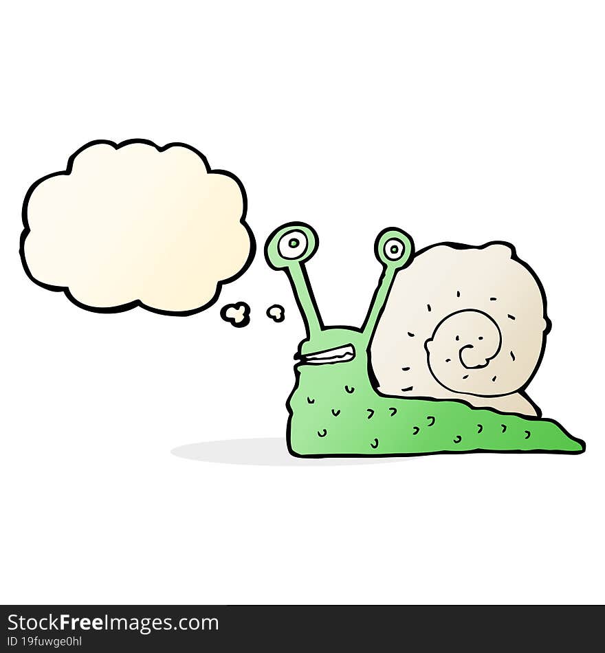 Cartoon Snail With Thought Bubble