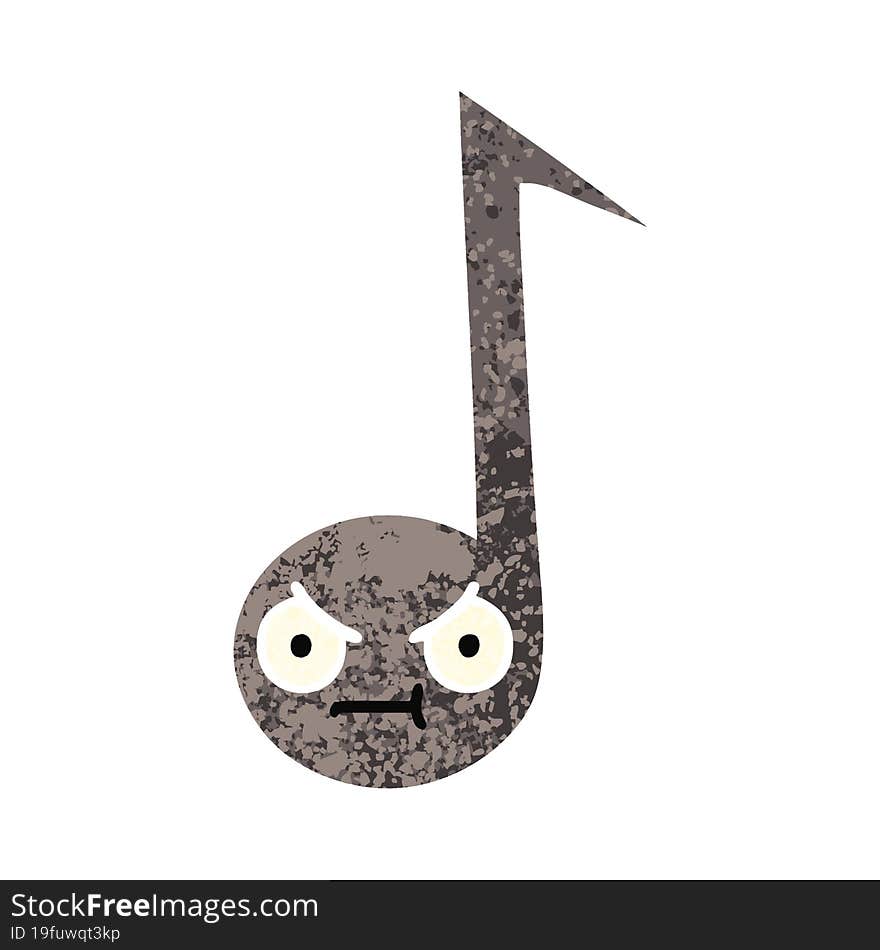 retro illustration style cartoon of a musical note