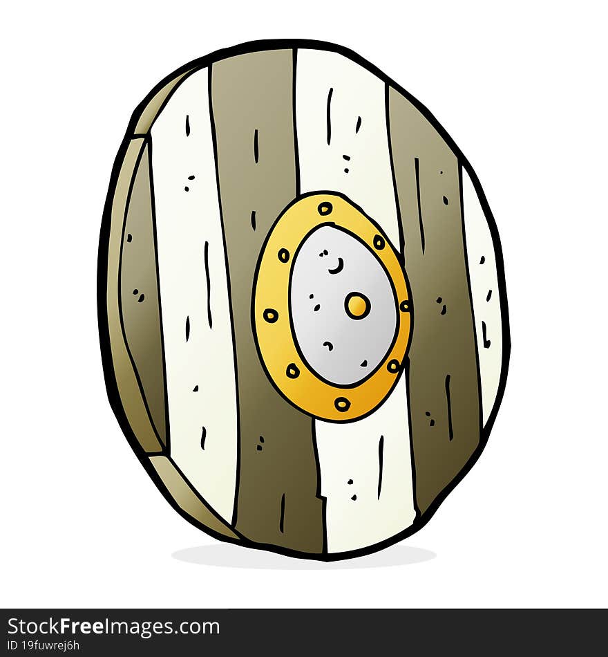 cartoon wooden shield