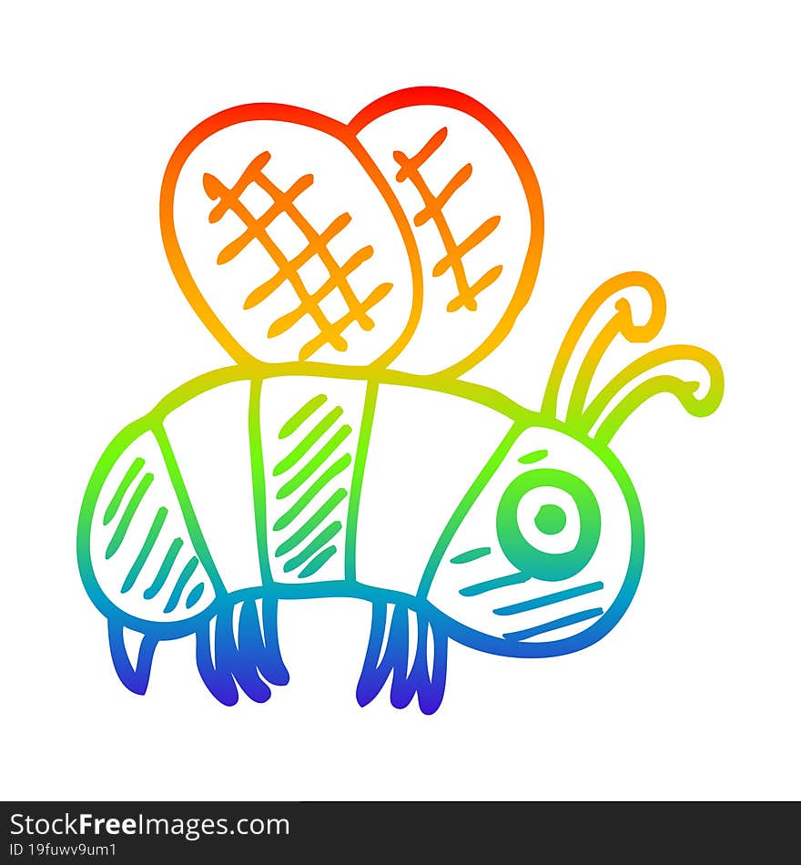 rainbow gradient line drawing cartoon