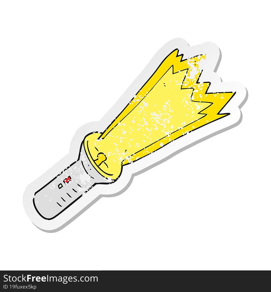 retro distressed sticker of a cartoon torch