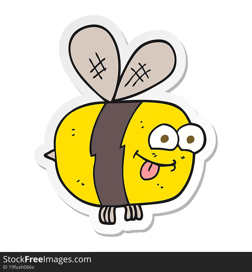 sticker of a cartoon bee