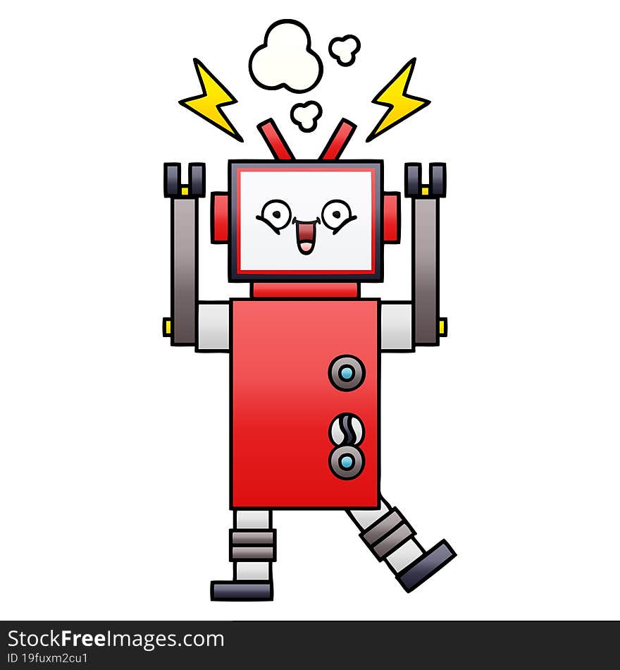 gradient shaded cartoon robot