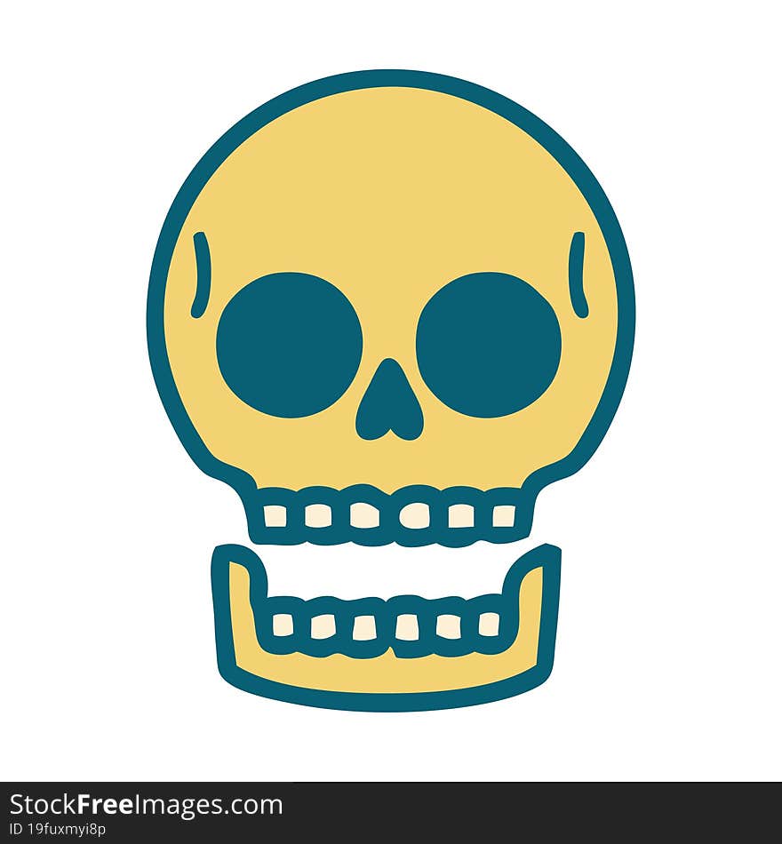 iconic tattoo style image of a skull. iconic tattoo style image of a skull