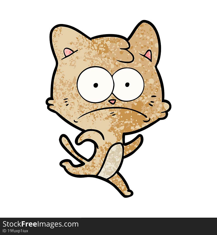 cartoon nervous cat. cartoon nervous cat